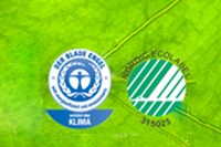 Close up of a leaf with 3 icons